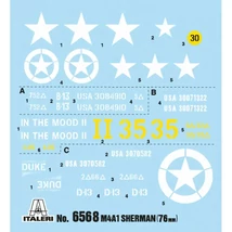 Italeri 1/35 M4A1 SHERMAN tank amerikai legénységgel makett