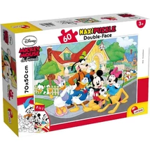 Mickey egér és barátai 2 az 1-ben 60 db-os maxi puzzle és színező 70×50 cm – Lisciani