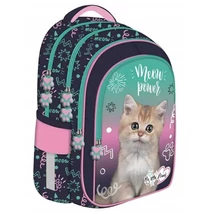 MLF Kitty Party cica mintás 4 rekeszes iskolatáska, hátizsák BPL58 40x29x19 cm