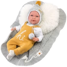 Llorens: Mimi Llorana 42 cm-es síró újszülött baba pléddel és szőrös párnával