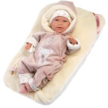 Llorens: Lala 42 cm-es baba hanggal macis ruhában, ágyikóval