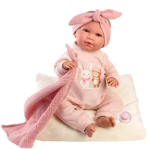 Llorens: Mimi 42 cm-es síró baba párnával és takaróval