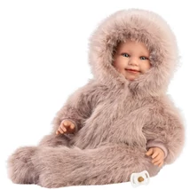 Llorens: Luka 45 cm-es mosolygós baba cumival bársony bundában