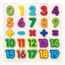 Számok fa formapuzzle 25 db-os – Woodyland