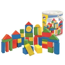 Fa építőkocka 50 db-os készlet formaválogató dobozzal – Woodyland
