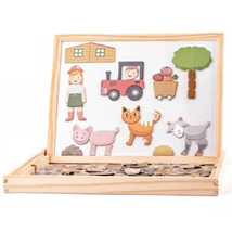 Állatos kétoldalas mágnestábla szett fa kerettel – Woodyland