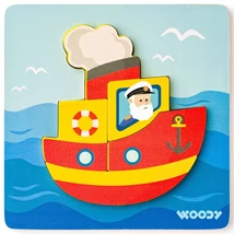 Fa hajós 5 db-os baba puzzle – Woodyland