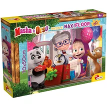 Mása és a medve meglepetés buli 60 db-os maxi padló puzzle 70×50 cm – Lisciani