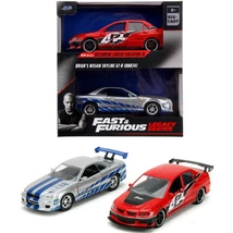 Halálos iramban: Mitsubishi Lancer Evolution IX és Nissan Skyline GT-R (BNR34) 2 db-os csomag 1/32 méretarányban – Jada Toys