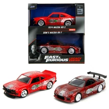 Halálos iramban: Dom Mazda RX-7 és 1974 Mazda RX-3 fém kisautó szett – Jada Toys