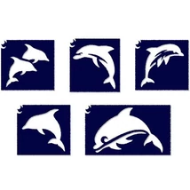 Delfin csillámtetoválás sablon szett 5 db-os