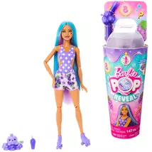 Barbie: Slime Reveal – Szőlő meglepetés baba gyümölcsös szettben kék hajjal – Mattel