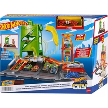 Hot Wheels: City töltőállomás pályaszett 1 db kisautóval – Mattel