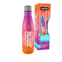 Nebulo: Thermo Kulacs 460ml beépített BLUETOOTH hangszóróval rózsa-narancs színben