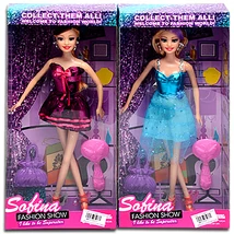 Sofina Divatbaba fésűvel és táskával 2 változatban