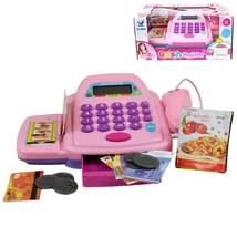 Rózsaszín elektronikus pénztárgép kiegészítőkkel kétféle változatban