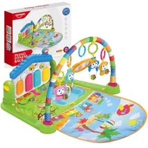 Vidám állatok zöld játszószőnyeg bébi zongorával 64×78 cm