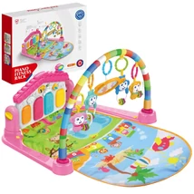 Vidám állatok rózsaszín játszószőnyeg bébi zongorával 64×78 cm