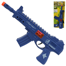 Flint Gun: Kék katonai gépfegyver lövést imitáló funkcióval 30 cm