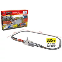 Vasúti játékszett fénnyel, 335 cm sínnel