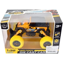 Off-Road hátrahúzós sárga terepjáró 1/32