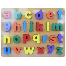 ABC kisbetűk fa formaillesztő játék