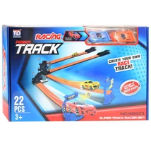 Speed Track 22 db-os versenypálya szett kereszteződéssel és 2 db hátrahúzható kisautóval 1/64