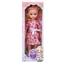 Divat baba virágos ruhában hanggal 46 cm-es