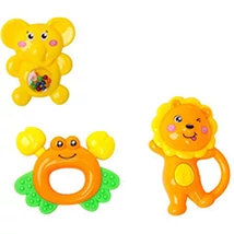 Állatos csörgő és rágóka 3 db-os szett