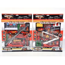 Tűzoltósági játékszett járművekkel és kiegészítőkkel kétféle változatban