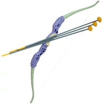 Pasztell zöld és lila íj szett tapadókorongos nyílvesszőkkel 83 cm