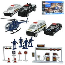 Rendőrségi készlet járművekkel, játékfigurákkal és kiegészítőkkel 16 db-os szett