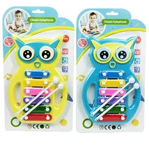 Bagoly alakú 6 billentyűs xilofon játékhangszer kétféle színben