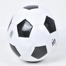 Felfújható műbőr focilabda fekete-fehér 23 cm
