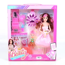 Beauty divatbaba szett babával, ruhákkal és kiegészítőkkel 29 cm