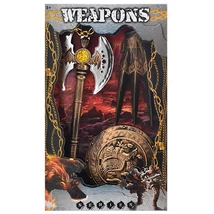 Középkori bárd pajzzsal és karmos kézfejvédővel 3 db-os szett