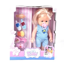 Szőke hajú baba hanggal és kiegészítőkkel 35 cm