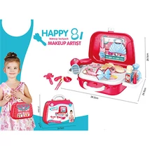 Hordozható piros fodrász készlet bőröndben 17 db-os szett