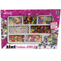 Színes fűzhető gyöngy szett betűs gyöngyökkel