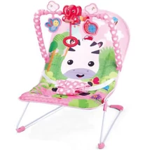 Rezgő és zenélő pihenőszék pink színben zebra mintával