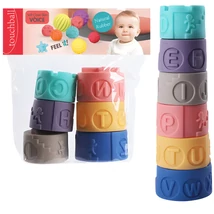 Touchball: Puha tapintás fejlesztő 6 db-os toronyépítő játékszett