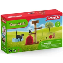 Schleich: Farm World – Játékélmény aranyos cicáknak játékszett (42501)