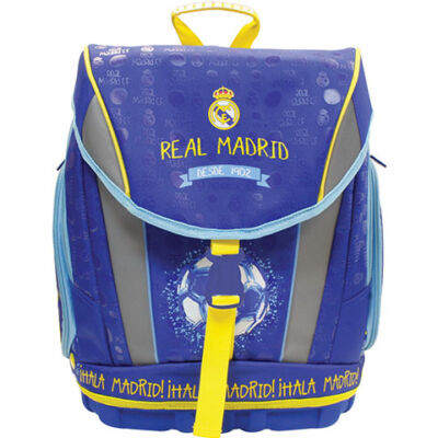 Real Madrid ergonomikus iskolatáska, hátizsák kék-sárga színben