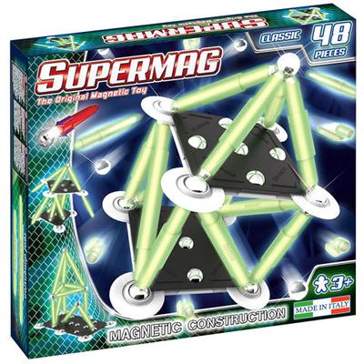 Supermag: Classic Glow 48 db-os mágneses építőjáték