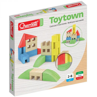 Quercetti: ToyTown Premium 22 db-os fa építőjáték
