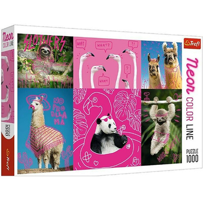 Neon Color Line: Bolondos állatok 1000 db-os puzzle – Trefl