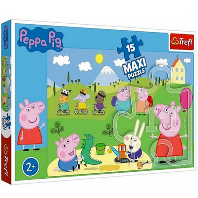 Peppa Boldog napja 15 db-os Maxi puzzle -Trefl