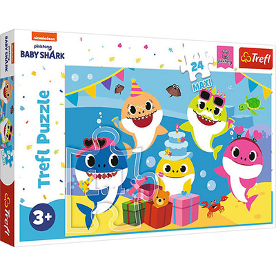 Boldog Baby Shark család 24 db-os Maxi puzzle – Trefl
