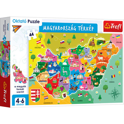 Magyarország térképe oktató puzzle 44 db-os – Trefl