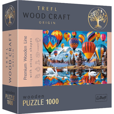 Wood Craft: Színes hőlégballonok 1000 db-os prémium fa puzzle – Trefl